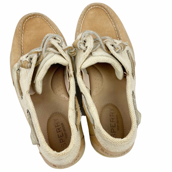 SPERRY Top Sider Canvas Preppy Academia Nautical Leather Boat Shoes 7.5 - Picture 8 of 9